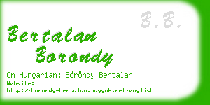 bertalan borondy business card