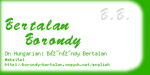 bertalan borondy business card